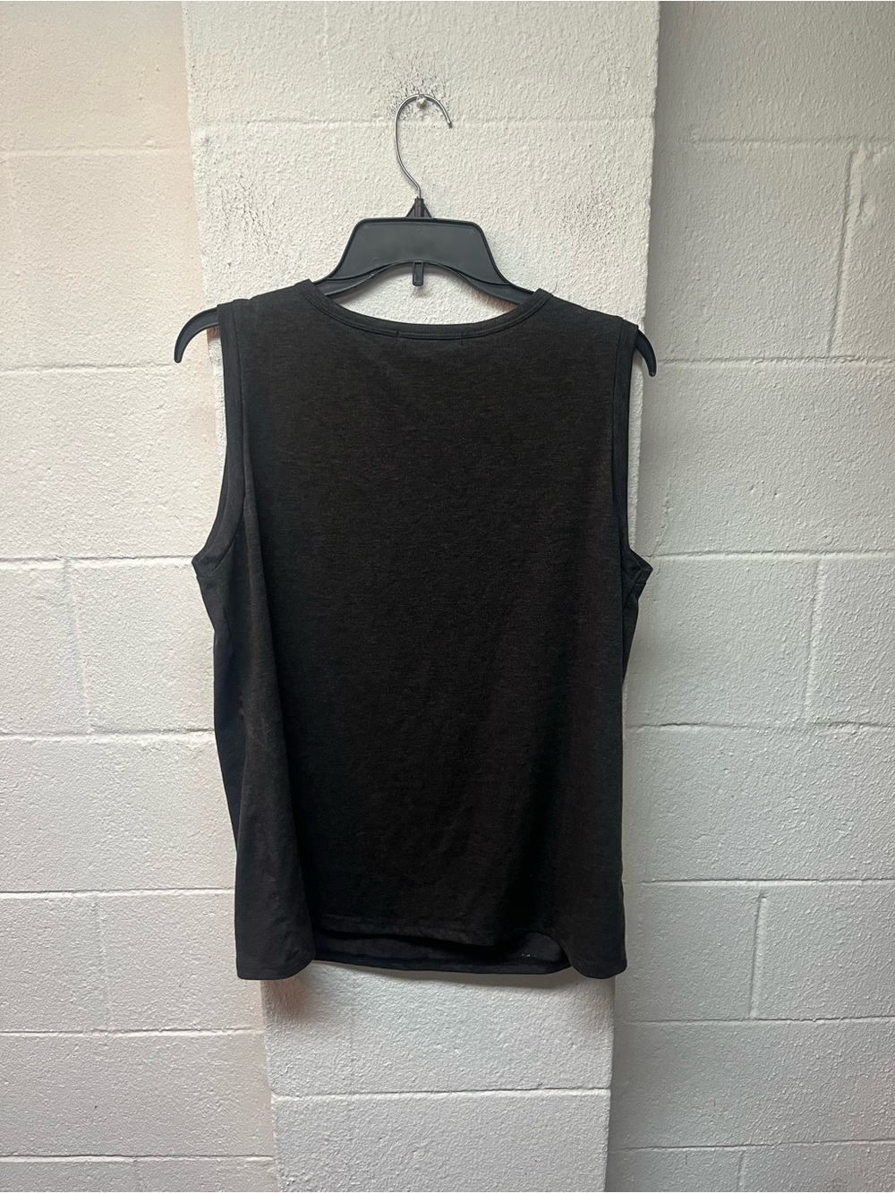 Sleeveless Black/Gray Tank with Cream Lace V-Inset - Picture 5 of 5